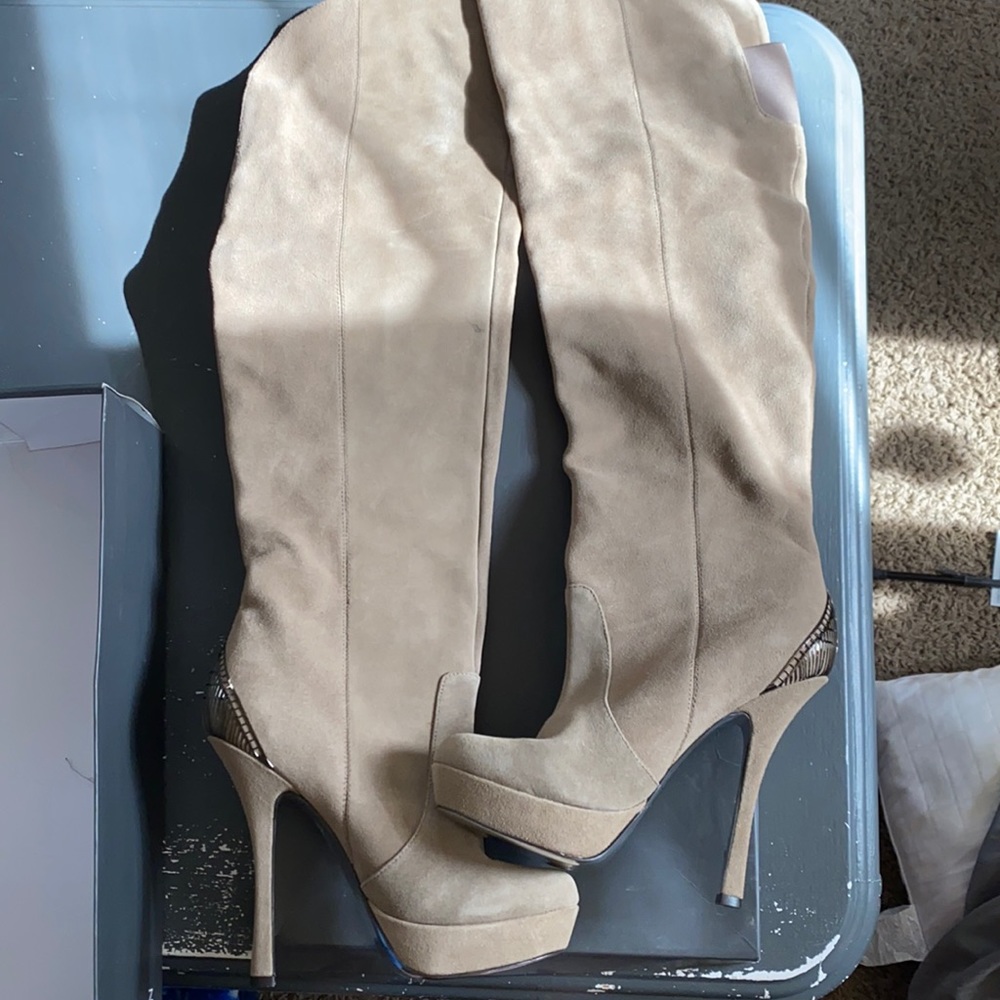 H by Halston over the knee suede boots